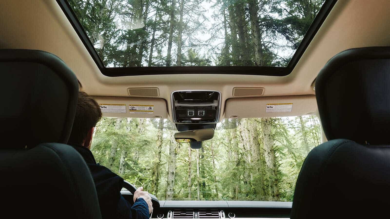 Land Rover vehicle interior open roof