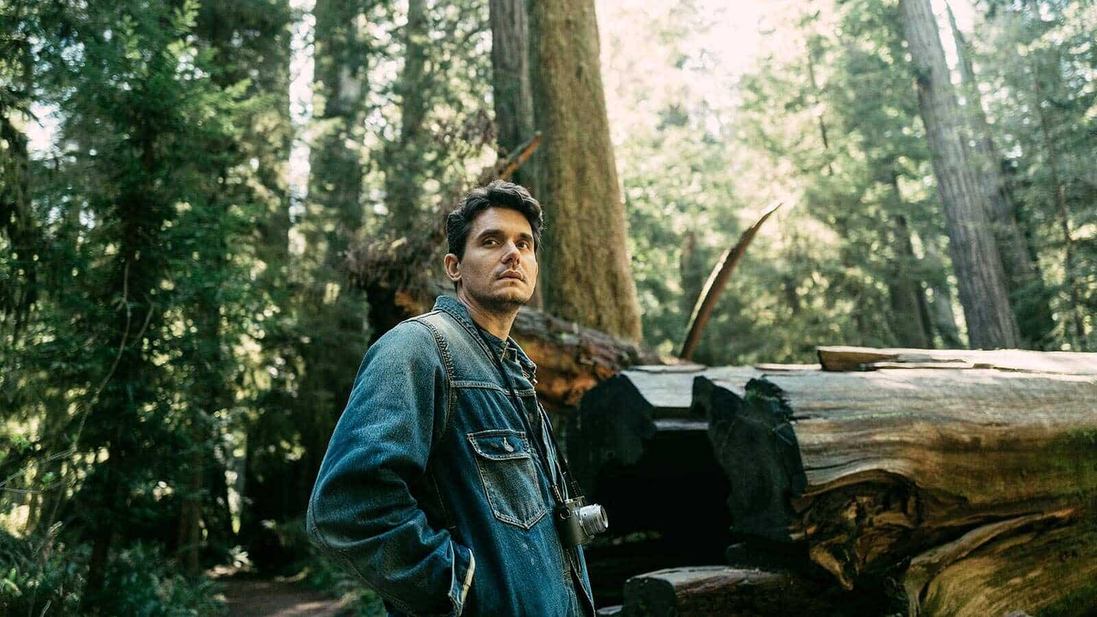 John Mayer Land Rover Defender in the forest
